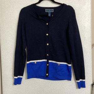 Karen Scott Navy Cardigan SZ S